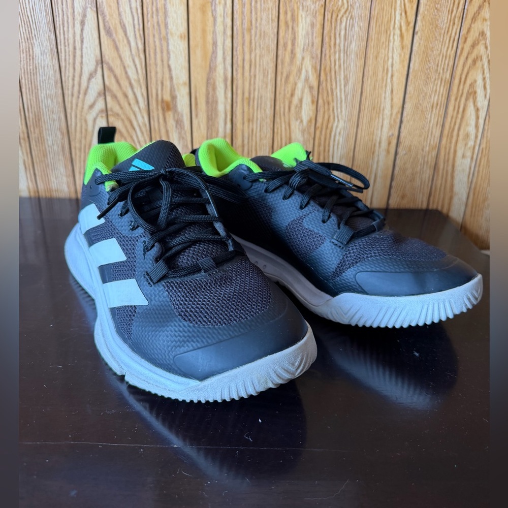 Adidas Men's Black and Neon Green Sneakers